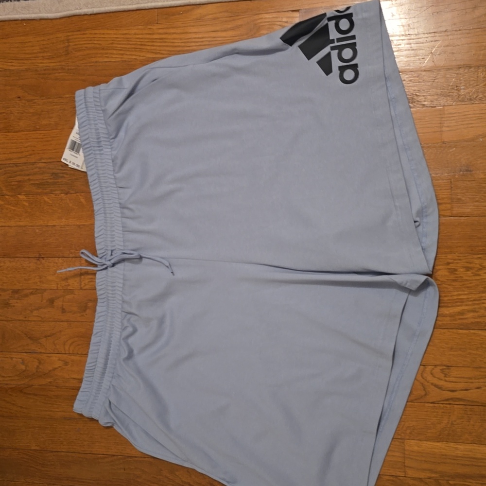ADIDAS BRAND SIGNATURE MEN'S BIG AND TALL LIGHT BLUE SHORTS SIZE 4XL